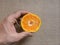 Cut Nagpur orange fruit