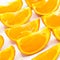 Cut orange slices fresh and juicy. Collection, healthy.