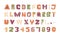 Cut Out Alphabet. Kids style colorful paper cut font. Alphabet letters, numbers and individual punctuation marks for