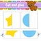 Cut and play. Paper game with glue. Flash cards. Color puzzle. Education developing worksheet. Activity page. For children. Funny