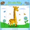 Cut and play puzzle animal game for kids giraffe
