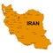 Cut Political Map of Iran. Detailed Design