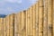 Cut to length bamboo used as a fencing wall.