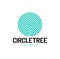 The cut of a tree in the circle shape and labyrinth logo template. For timber and woodworking companies. Creative and modern