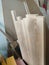 Cut wood pieces remaining from carpenter handcraft at furniture workshop, ready to recycle