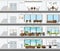 Cutaway Office Building with Interior Design Plan