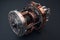 Cutaway View Electric Vehicle Motor Revealed on Gray Background. AI