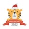 Cute 2022 new year symbol tiger.