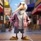 Cute 3d Cartoon Pelican In Urban Clothes - Rendered In Cinema4d