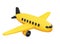 Cute 3D Cartoon Yellow and Black Airplane Isolated on White Background Side View. For Travel Advertise, Commercial