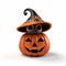 Cute 3d Halloween Witch Jack O Lantern With Ninja Hat