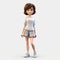 Cute 3d Jennifer: Detailed Uhd Cartoon Girl Model With Realistic Rendering