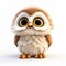 Cute 3d Owl Icon In The Style Of Bill Gekas