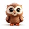 Cute 3d Owl Render: Download The Adorable Clay Bird In 32k Uhd