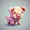 Cute 3d Pixel Piggy: Mosaic-inspired Realism For Minecraft