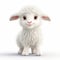 Cute 3d Rendered Lamb Icon On White Background