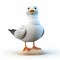 Cute 3d Seagull Clay Render With Irony And Humor