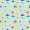 Cute abstract doodle hand drawn pattern for babies and kids, handdrawn raindow, cloud and bee. Scandinavian style