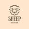 Cute abstract sheep vector logo. Lamb simple silhouette icon