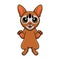 Cute abyssinian cat cartoon standing