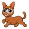 Cute abyssinian cat cartoon walking