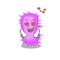 Cute acinetobacter baumannii cartoon character has a falling in love face