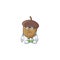 Cute acorn with character mascot design afraid