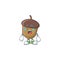 Cute acorn with character mascot design crying