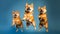 Cute and Active Shiba Inu Dogs Jumping to Catch Treats in Studio Shoot. Generative AI