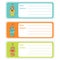 Cute address label with cartoon of cute baby hippos on colorful background suitable for kid address label