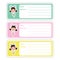 Cute address label cartoon design with cute colorful panda girls on pastel color suitable for kid address label