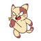 Cute Adorable Angry Brown Cat Kick Pose cartoon doodle vector illustration flat design