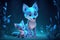 cute adorable baby wolf with mother wolf by night in forest rendered in the style of fantasy cartoon animation style intended for