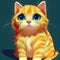 Cute adorable big eyes kitty kitten cat portrait orange chubby