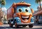 Cute and adorable cartoon truck. Generative AI