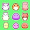 cute adorable chubby animals cartoon sticker set of 9 for children toys