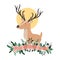 Cute and adorable deer with floral decoration