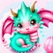 Cute and Adorable Fantasy kawaii baby dragon