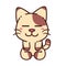 Cute Adorable Happy Brown Cozy Relax Cat cartoon doodle vector illustration flat design
