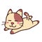 Cute Adorable Happy Brown Cozy Relax Sleep Cat cartoon doodle vector illustration flat design
