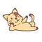 Cute Adorable Happy Lazy Brown Cat cartoon doodle vector illustration flat design