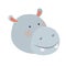 Cute and adorable head hippo character