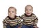 Cute adorable identical baby twin boys