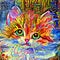 Cute Adorable Impressionist Goofy Fluffy Kitten Portrait Painting