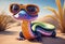 Cute and adorable little colorful snake. Generative AI