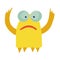 Cute adorable monster. Cute cartoon monster. Fantasy cartoon collection with yellow cute adorable monster on white background for