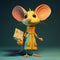 Cute, adorable, paper crafted mouse character.