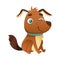 Cute adorable puppy. Brown dog pet animal cartoon vector illustration