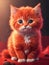 Cute and adorable red kitty puppy. Generative AI