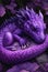 Cute adorable sleeping purple baby dragon